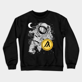 Astronaut Reaching Algorand ALGO Coin To The Moon Crypto Token Cryptocurrency Wallet Birthday Gift For Men Women Crewneck Sweatshirt